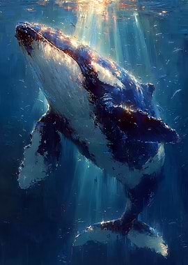 Whale in Ocean Depths