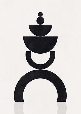 Abstract Black Geometric Shapes on White