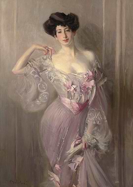 Elegant Woman in Lavender Gown Portrait