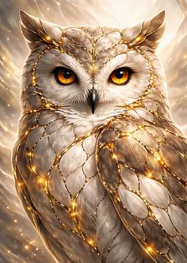 Elegant Golden Owl Portrait