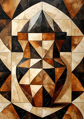 Abstract Vase Painting with Geometric Patterns