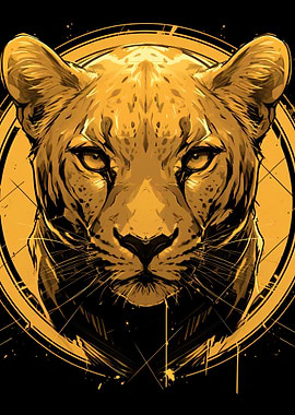 Golden Leopard Graphic Art