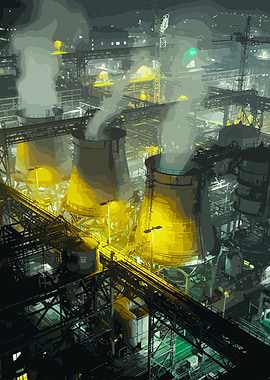 Industrial Plant at Night