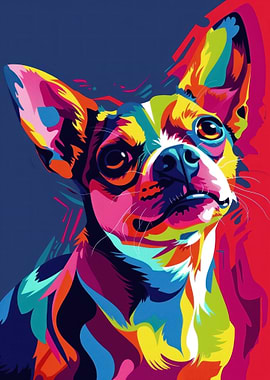 Colorful Chihuahua Pop Art Portrait