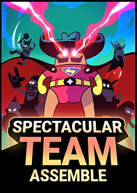 Spectacular Team Assemble Cartoon Illustration