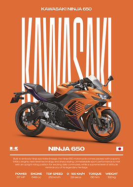 Kawasaki Ninja 650 Motorcycle Poster