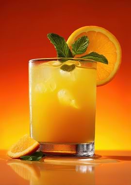Refreshing Orange Juice with Mint Cocktail