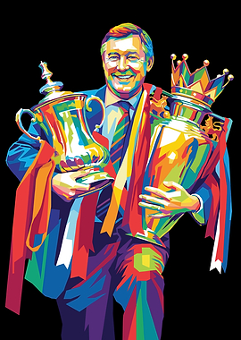Sir Alex Ferguson Pop Art Portrait