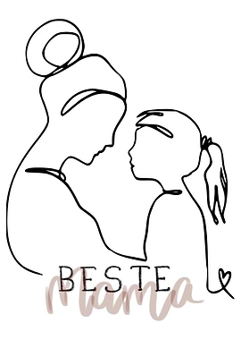 Beste Mama Line Art