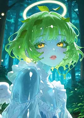 Forest Spirit Anime Girl Portrait