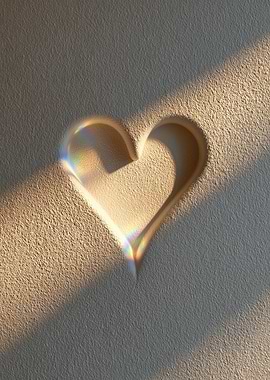 Heart Shadow on Textured Wall