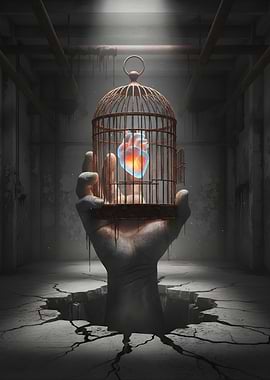 Caged Heart in Hand
