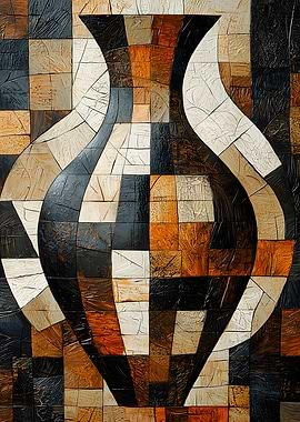 Abstract Vase Mosaic Art