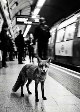 Fox in London Underground Station