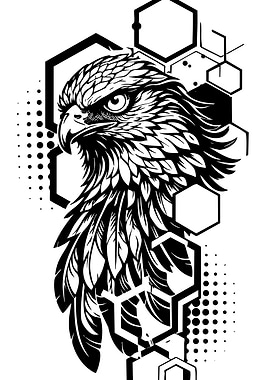 Eagle Geometric Black and White Design