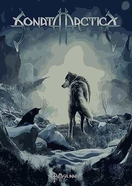 Konata Arctica Wolf and Raven Pixel Art