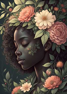 Floral Portrait of a Woman