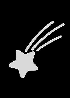 Shooting Star Icon on Black Background