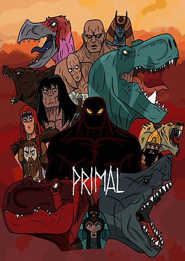 Primal Cartoon Characters Poster