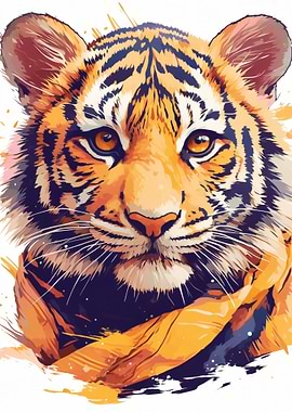 Watercolor Tiger Portrait