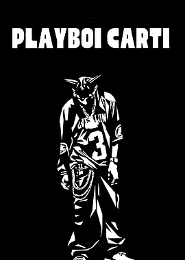 Playboi Carti Black and White Portrait