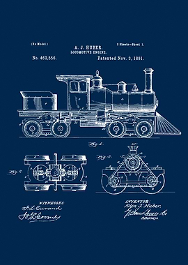 Locomotive engine 1891 Patent