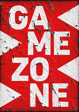 Game Zone Red and White Sign