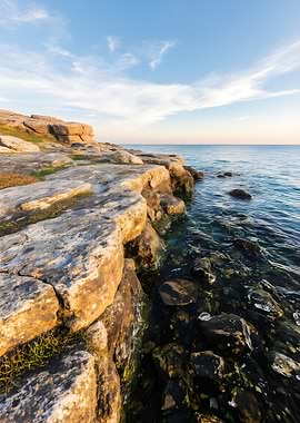 Rocky Coastline at Sunset