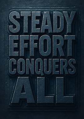 Steady Effort Conquers All Quote Typography