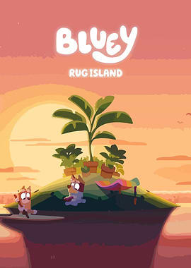 Bluey Rug Island Illustration