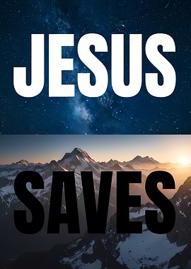 Jesus Saves Text Art