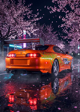 Supra MK4 Drift Car Cherry Blossoms