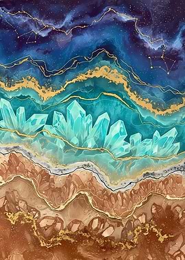 Abstract Crystal and Constellation Art