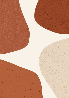 Abstract Terracotta Shapes on Cream Background