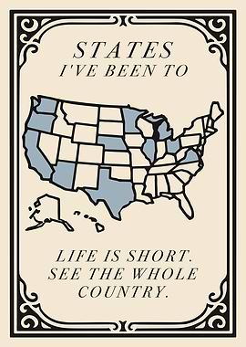 States I've Been To Map