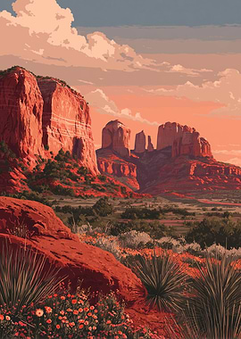 Pixel Art Desert Landscape