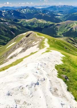 Snowy Mountain Ridge Landscape