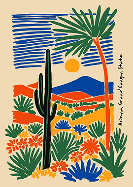Arizona Grand Canyon State Illustration