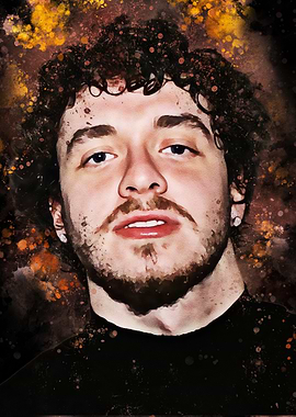 Jack Harlow Portrait with Splatter Background
