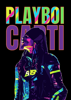 Playboi Carti Colorful Portrait