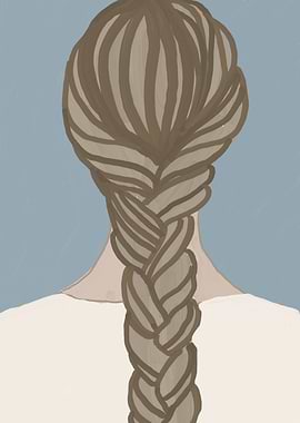 Braided Hair Art Illustration