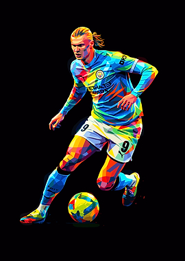 Erling Haaland Colorful Digital Art