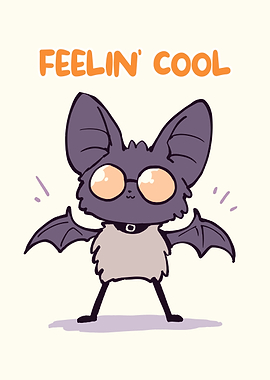 Feelin' Cool Bat Cartoon Illustration