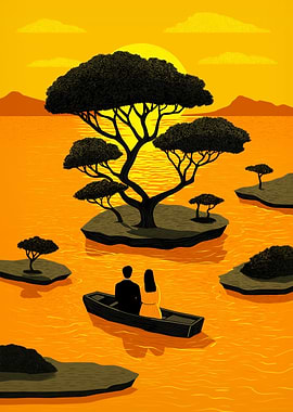 Romantic Boat Ride at Sunset