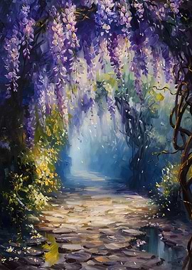 Wisteria Path Painting