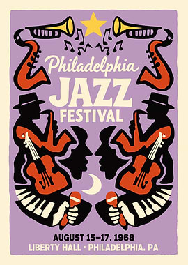 Philadelphia Jazz Festival 1968 Poster
