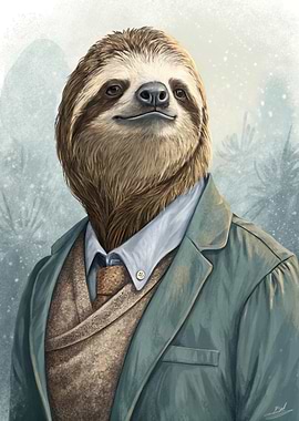 Dapper Sloth Portrait