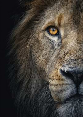 Lion Portrait Close-Up