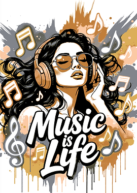 Music is Life - Artistic Illustration