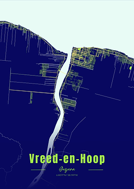 Vreed-en-Hoop, Guyana Map Art